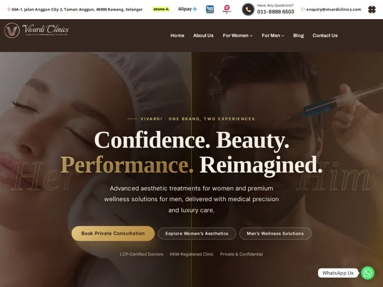 Vivardi Clinics website